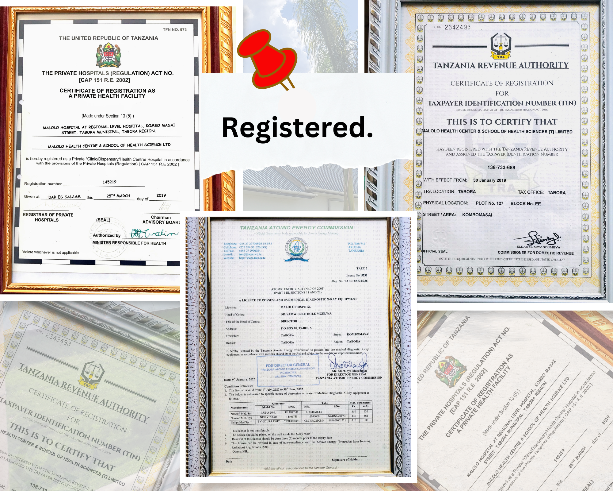 Certificates copies.